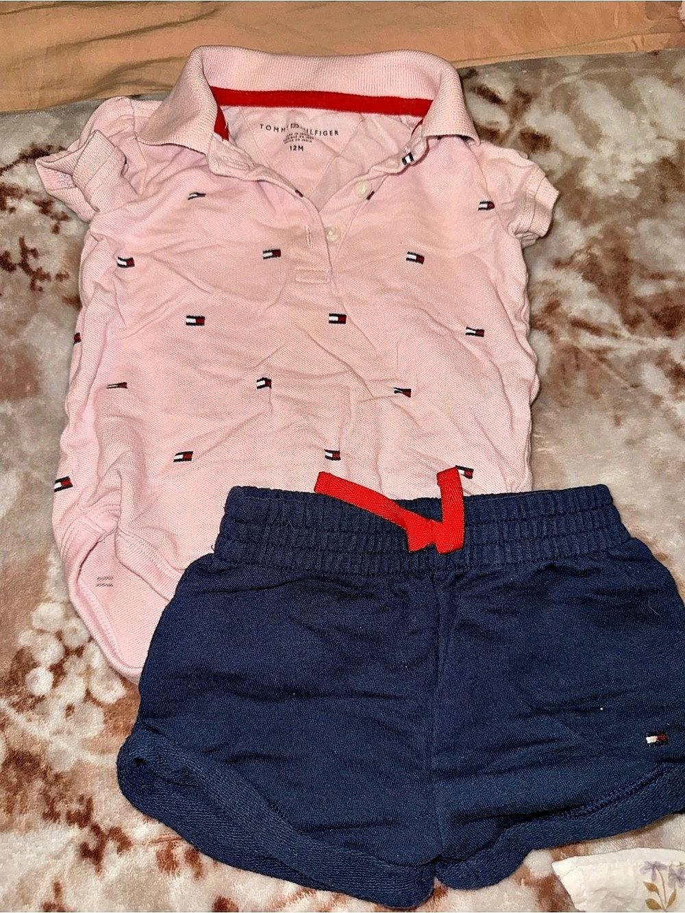 Tommy Hilfiger Baby 12M Pink & Blue Matching Set